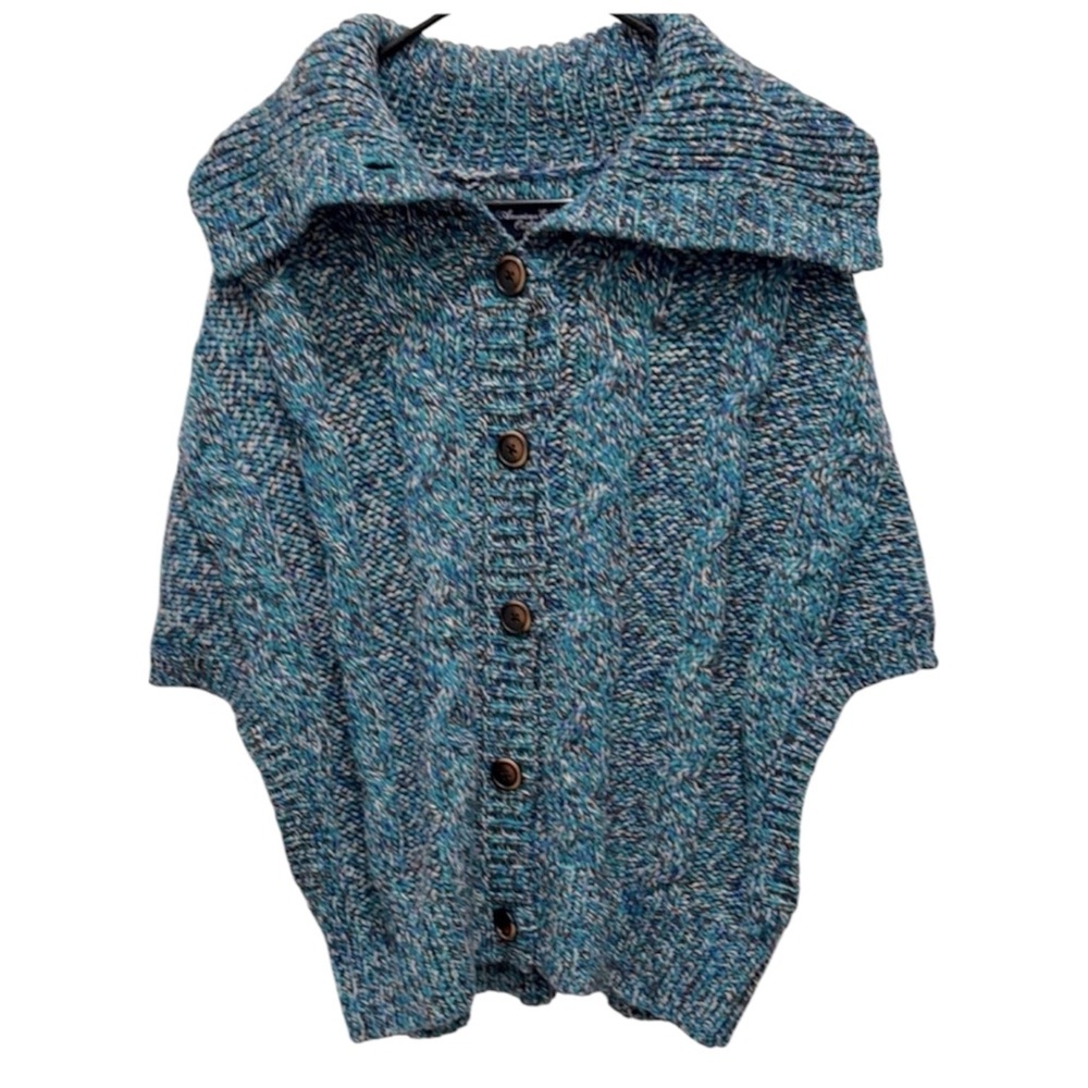 American Eagle Outfitters Women’s Medium Blue Textured Button Cardigan